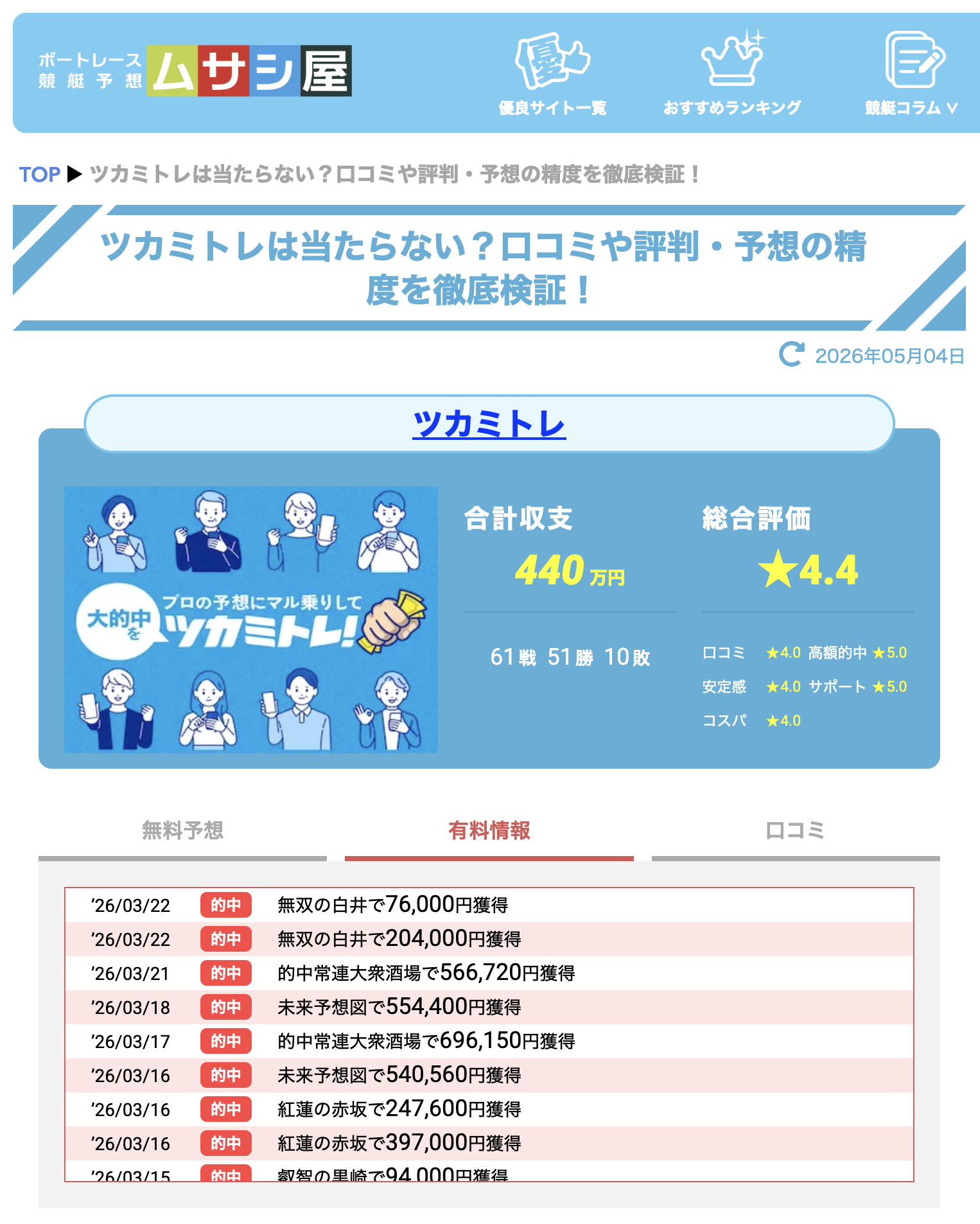 ムサシ屋のサイト画像