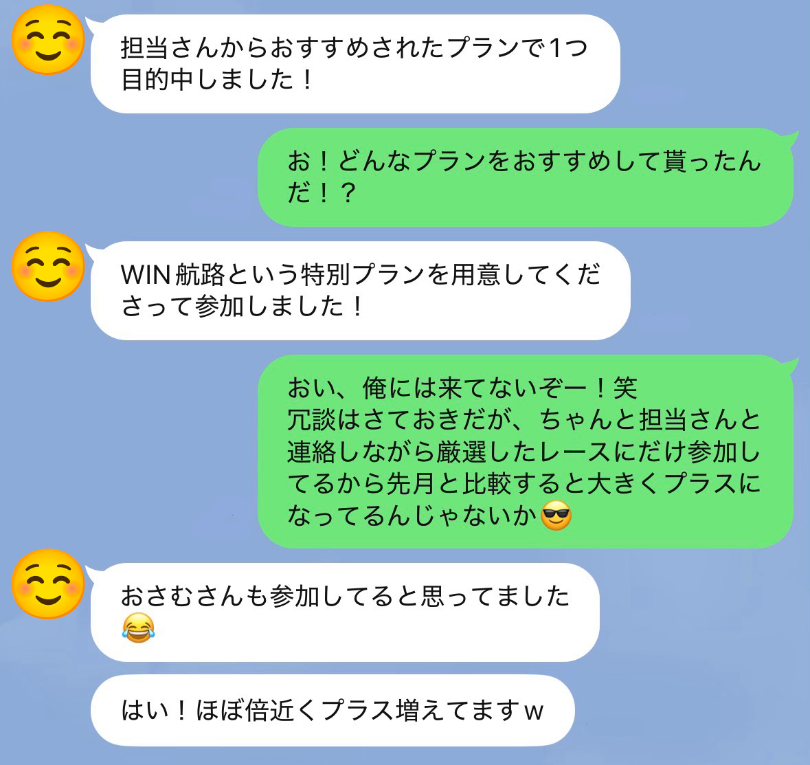 LINE相談者さんとのやり取りの画像
